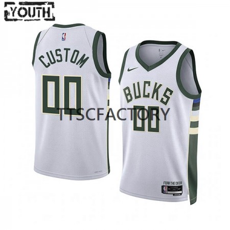 Dres Milwaukee Bucks Prilagođeni Nike 2022-23 Association Edition Bijela Swingman - Dječji